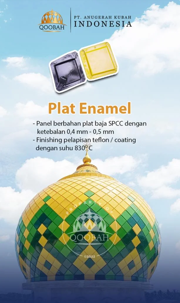spesifikasi kubah masjid enamel qoobah