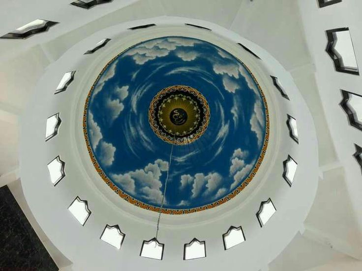 plafon kubah masjid motif awan