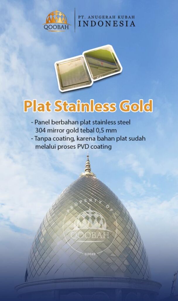 bahan kubah masjid stainless gold