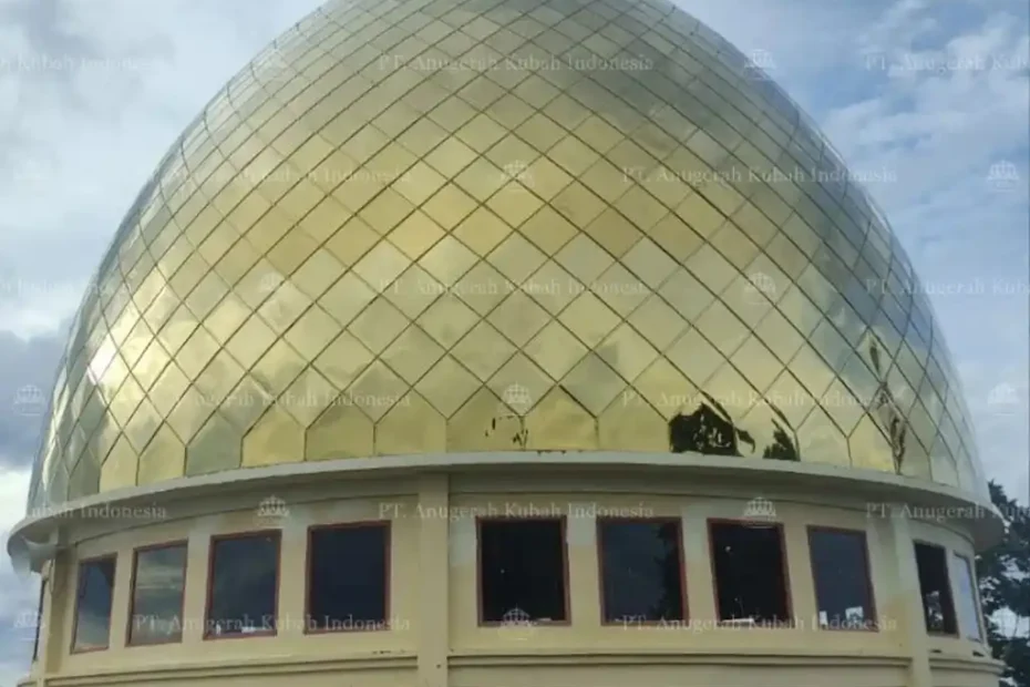 Kubah Masjid Stainless Gold Diameter 13 Meter