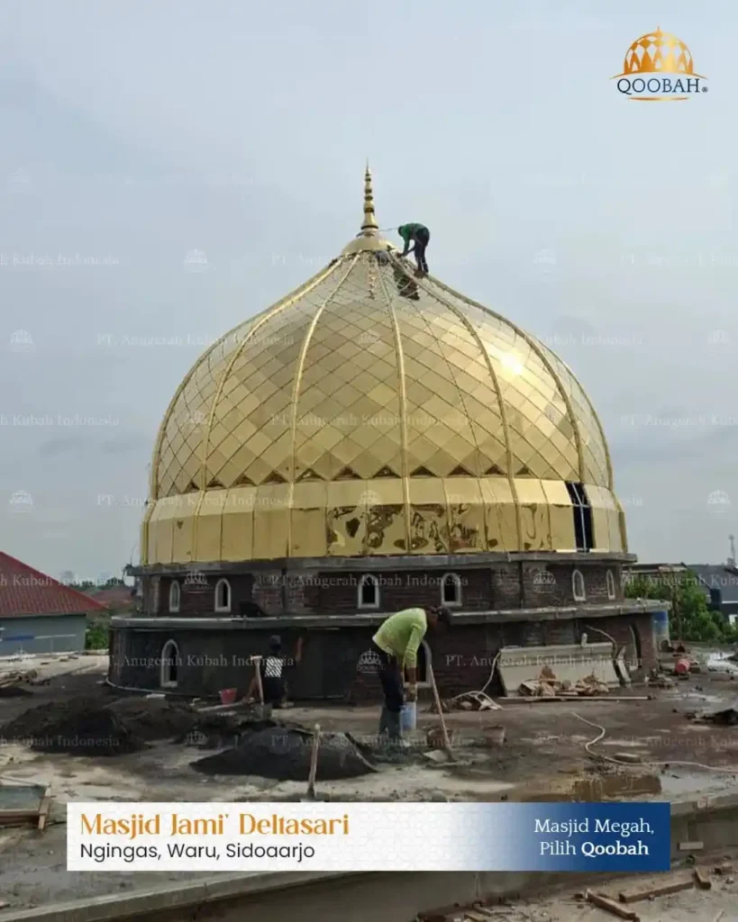 proyek kubah masjid stainless gold 9 meter