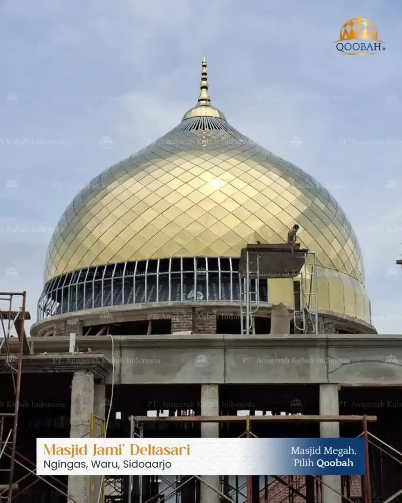 proyek kubah masjid stainless gold 9 meter