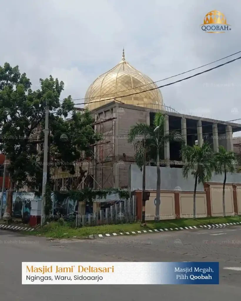 proyek kubah masjid stainless gold 9 meter
